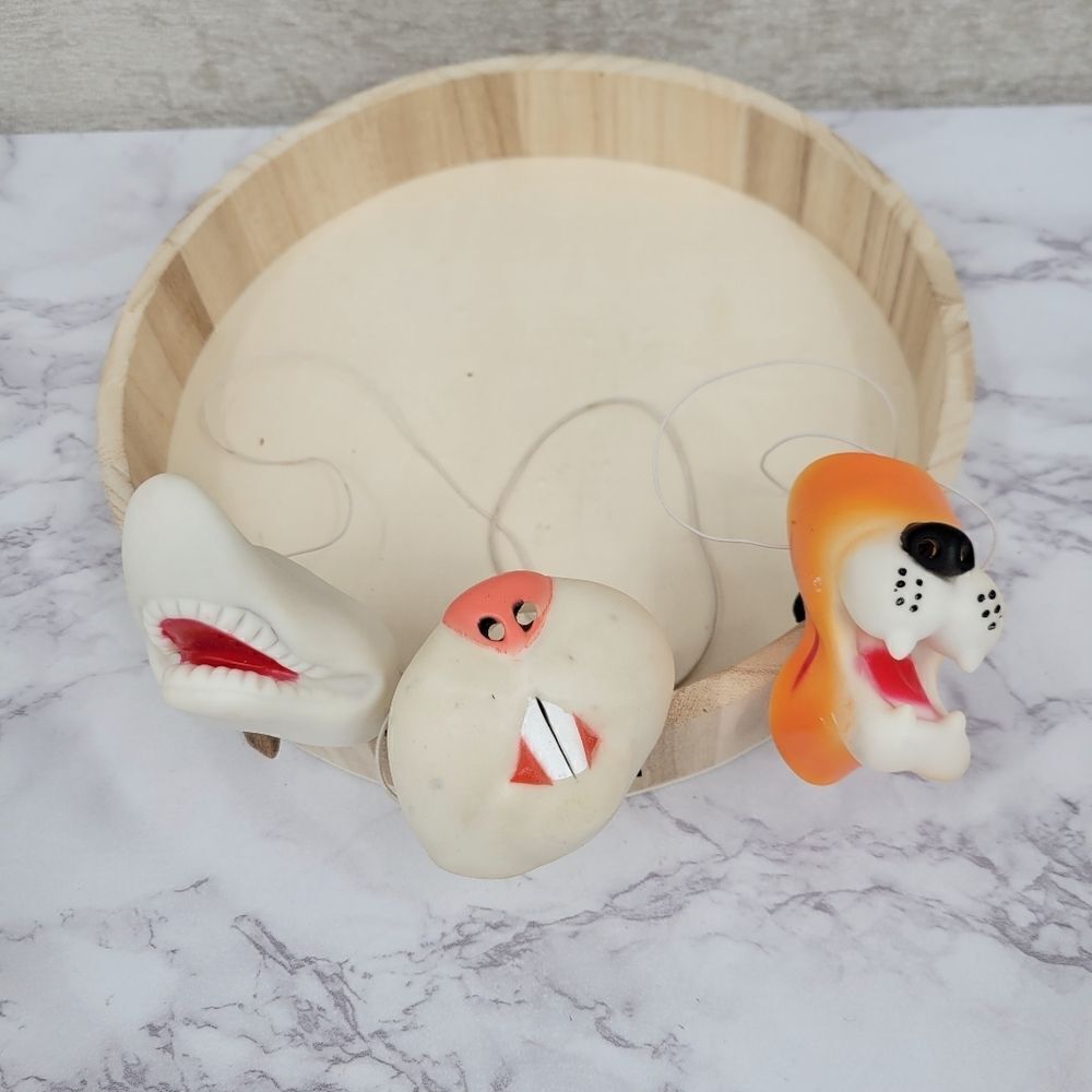 Halloween Vintage Rubber Animal Noses Mask Tiger Shark and Beaver or Rat?